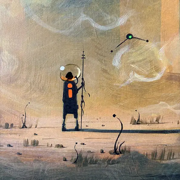 Sebastian Garyantesiewicz, The First Revelation of the Crystal of Destiny, Acrylic painting - canvas, 70 x 100