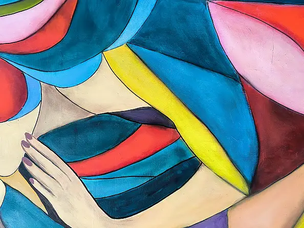 katarzyna nachajska, First touch, Acrylic painting - canvas, 100 x 150