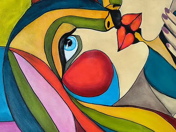 katarzyna nachajska, First touch, Acrylic painting - canvas, 100 x 150