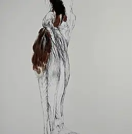 Wiesław Teofilak, Pierwszy krok - METABODY ART, Inne, Ołówek, Techniki mieszane - karton/tektura, 70 x 100