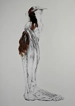 Wiesław Teofilak, First step - METABODY ART, Other, Pencil, Mixed media - cardboard/paperboard, 70 x 100