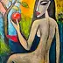 katarzyna nachajska, Premier choix, Peinture acrylique, Techniques mixtes - toile, 100 x 120