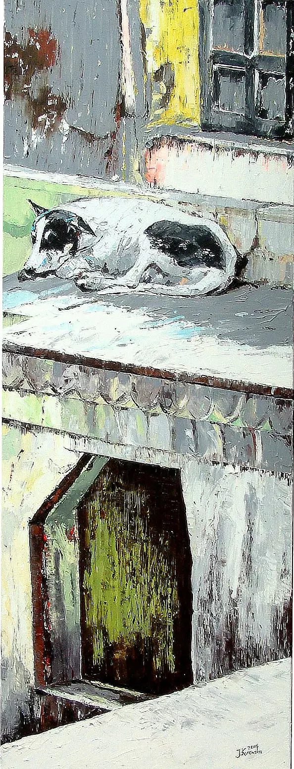 Justyna Kurowska - A dog with a doghouse