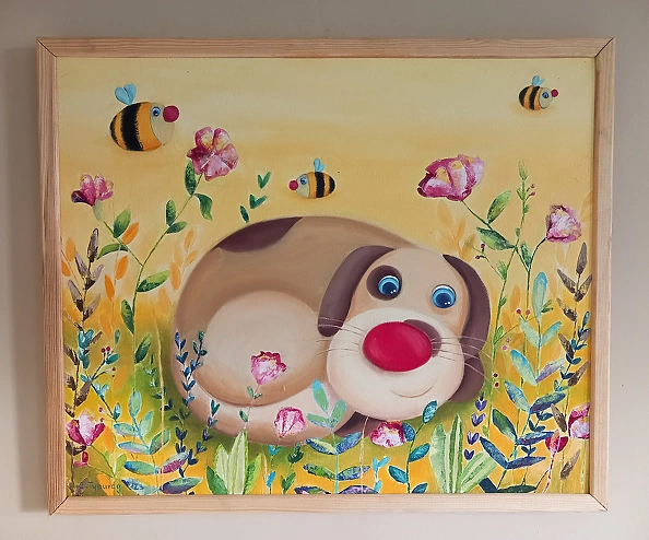 Lucyna Tyburcy - A dog in the meadow