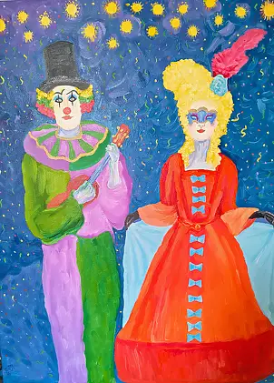 Elżbieta Sulecka, Canzone della sera, Quadro a olio - tela, 70 x 90