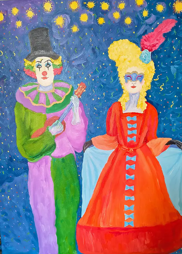 Elżbieta Sulecka, Canzone della sera, Quadro a olio - tela, 70 x 90