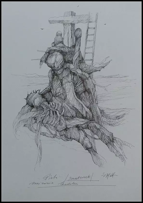 Jan Sumiga - Pieta grief-human miseria