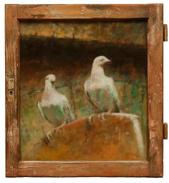 Piotr Pilawa - Pigeons in the window