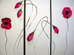 Rachel McCullock - Pink poppy triptych