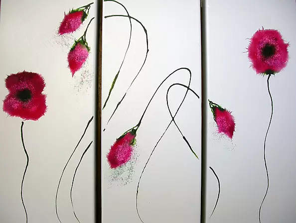 Rachel McCullock - Pink poppy triptych