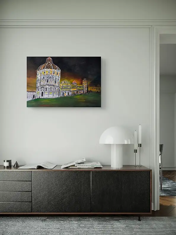Krystyna Mościszko, Pisa Italy Tuscany, Tempera - canvas, 60 x 50