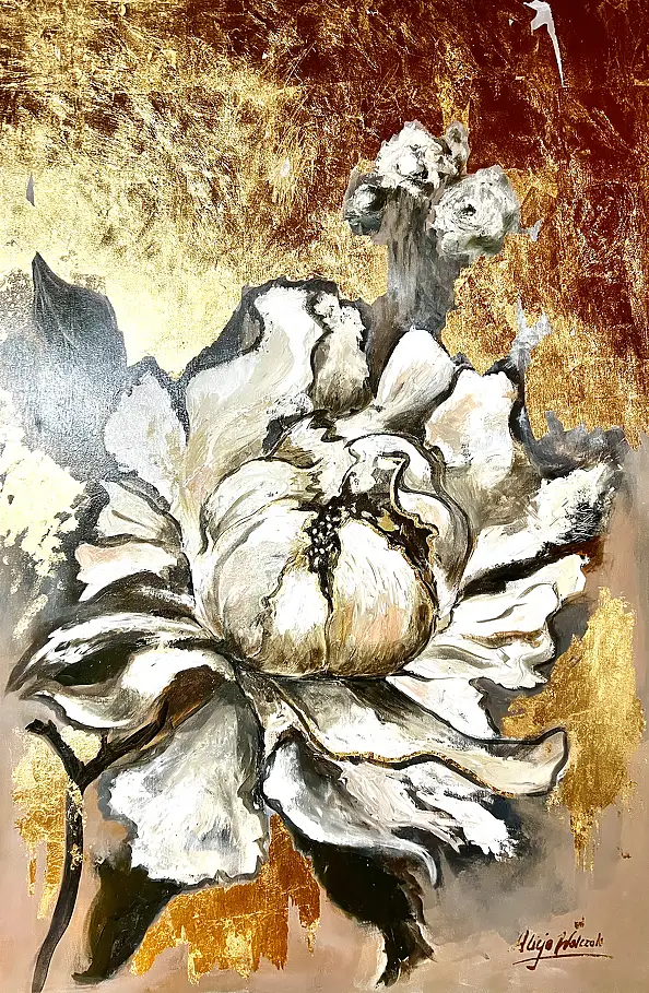 Alicja Walczak, Pivoine, Autres, Peinture acrylique - , 80 x 120