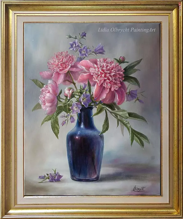 Lidia Olbrycht - Peonies and Bluebells