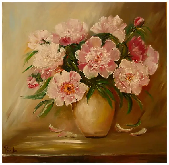 Grażyna Potocka - Peonies oil painting 50-50cm