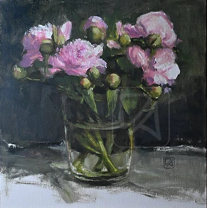 Agnieszka Długołęcka - Peonies in a xxl glass