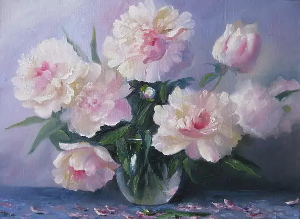 Nikolay Vedmid - Piwonie w wazonie