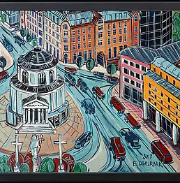 Edward Dwurnik, Plac Trzech Krzyży, rok 2017, Obraz akrylowy, Obraz olejny - płótno, 60 x 50