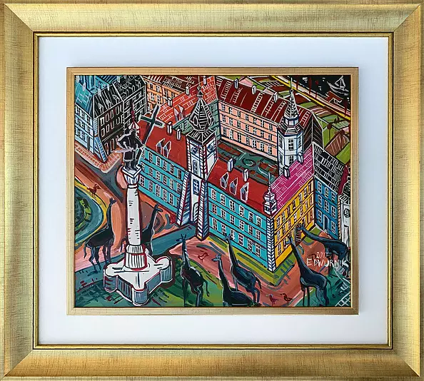 Edward Dwurnik - Castle Square - OIL PAINTING