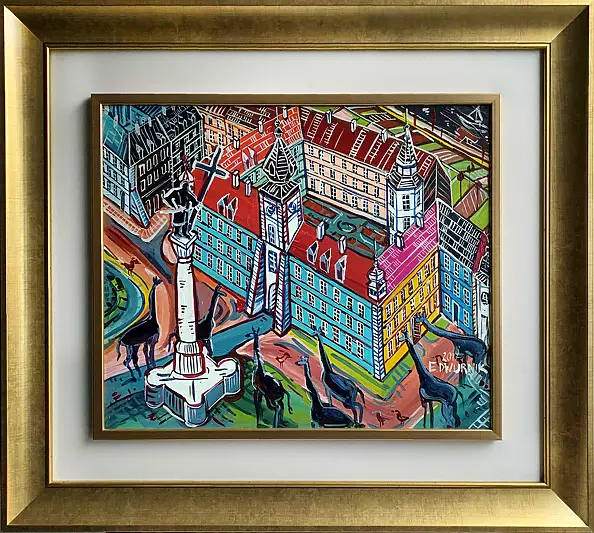 Edward Dwurnik - Castle Square - OIL PAINTING