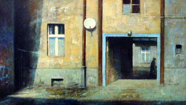 Piotr Pilawa - Square Bytom with satellite antenna