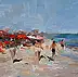 Krzysztof Tracz, Strand, Ölbild - Leinwand, 40 x 30