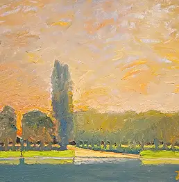 Tadeusz Jurga, Пляж в Пшиточне, Масляная картина - холст, 70 x 50