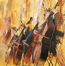 Cyprian Nocoń, Burning stage, Oil painting - canvas, 100 x 120