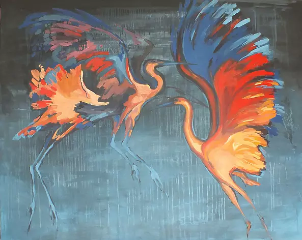 Dorota Iwona Kaminska - burning Cranes