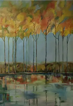 Jolanta Mazur, Liquidité, Peinture à l'huile - toile, 70 x 100