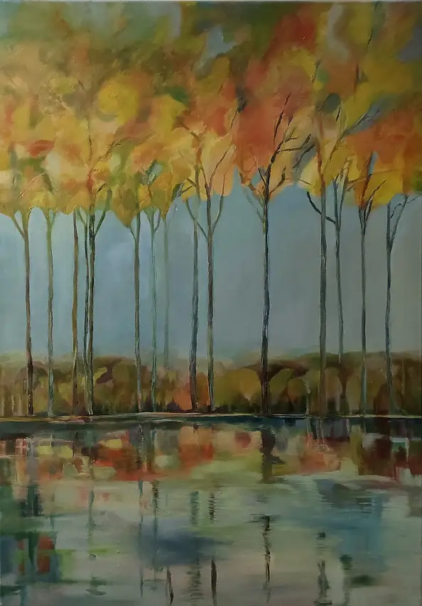 Jolanta Mazur, Liquidité, Peinture à l'huile - toile, 70 x 100