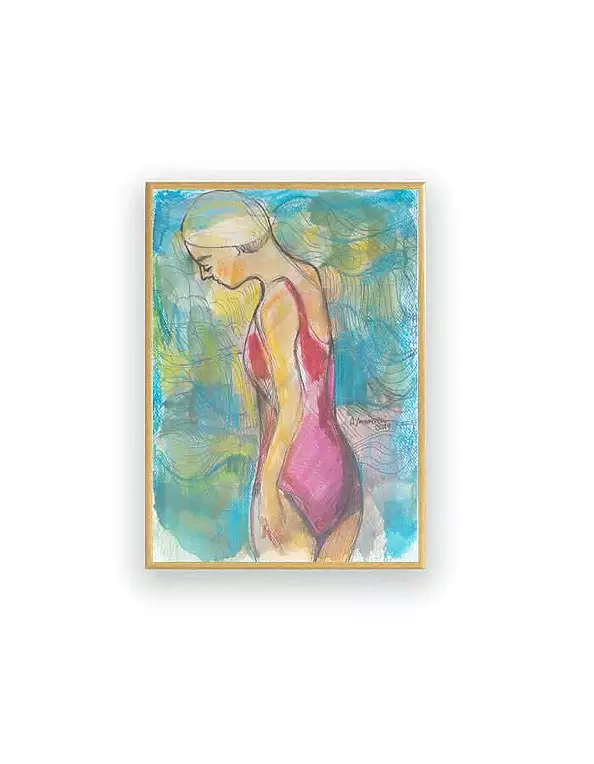 Anna Skowronek - Pływaczka-akwarela