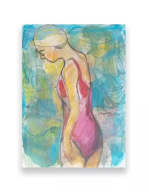 Anna Skowronek - Pływaczka-akwarela