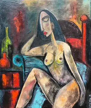 katarzyna nachajska, De l'autre côté du silence, Peinture acrylique - toile, 100 x 120