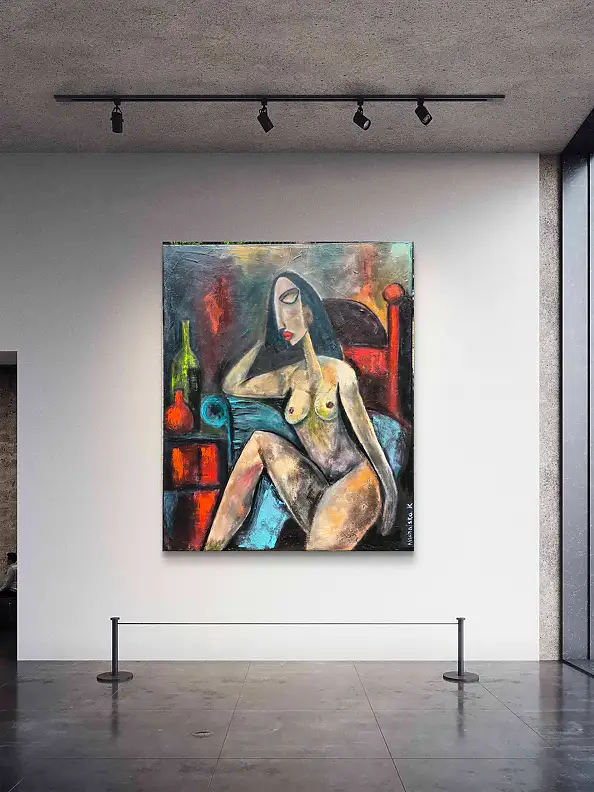 katarzyna nachajska, De l'autre côté du silence, Peinture acrylique - toile, 100 x 120