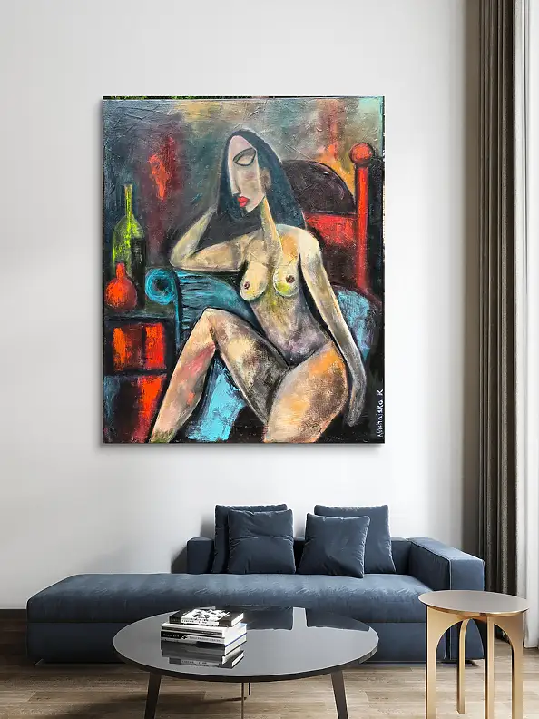 katarzyna nachajska, De l'autre côté du silence, Peinture acrylique - toile, 100 x 120