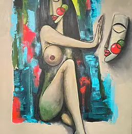 katarzyna nachajska, On the other side of reflection, Acrylic painting - canvas, 80 x 120