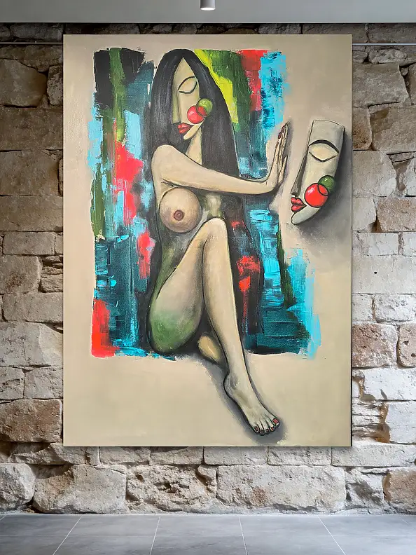 katarzyna nachajska, On the other side of reflection, Acrylic painting - canvas, 80 x 120