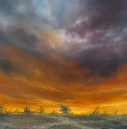Klaudia Wilk, Verso l'orizzonte, Quadro a olio - tavola, 50 x 40