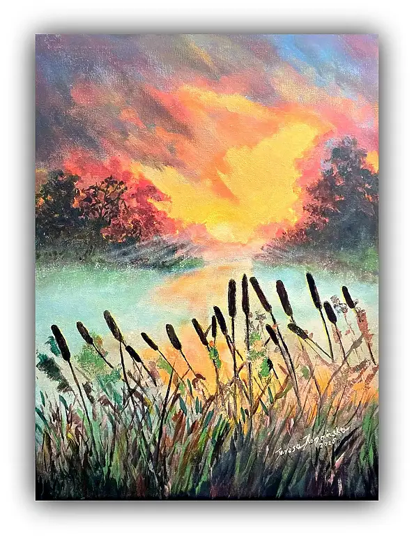 Teresa Kopańska, Dopo la notte e il silenzio scorreranno luci color rubino, Quadro ad acrilico, Quadro a olio - , 27 x 40