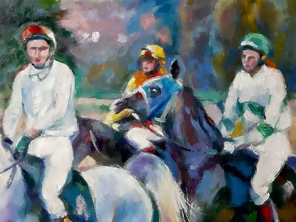 Barbara Gulbinowicz, Po wyścigu, Obraz olejny - płótno, 80 x 60