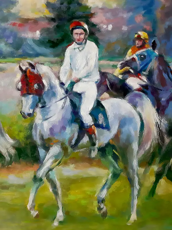 Barbara Gulbinowicz, Po wyścigu, Obraz olejny - płótno, 80 x 60