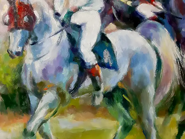 Barbara Gulbinowicz, Po wyścigu, Obraz olejny - płótno, 80 x 60