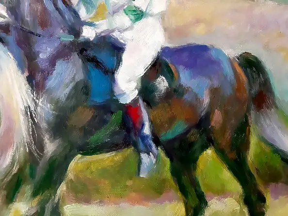 Barbara Gulbinowicz, Po wyścigu, Obraz olejny - płótno, 80 x 60
