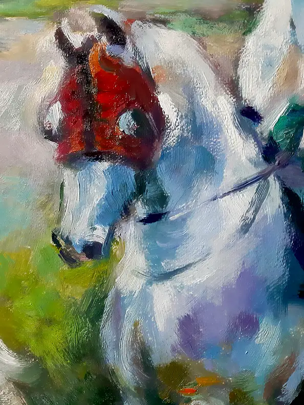 Barbara Gulbinowicz, Po wyścigu, Obraz olejny - płótno, 80 x 60