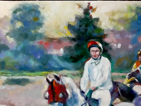 Barbara Gulbinowicz, Po wyścigu, Obraz olejny - płótno, 80 x 60