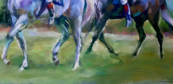 Barbara Gulbinowicz, Po wyścigu, Obraz olejny - płótno, 80 x 60