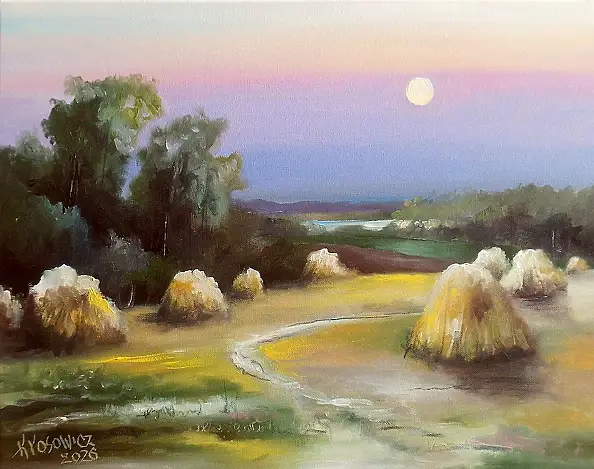 Krzysztof Kłosowicz, "Dopo il raccolto II", Quadro a olio - tela, 50 x 40