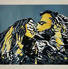 Elżbieta Mozyro, поцелуй, Акрилова картина - холст, 135 x 117