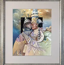 Tomasz Sętowski, Pocałunek, Obraz olejny - płótno, 25 x 30