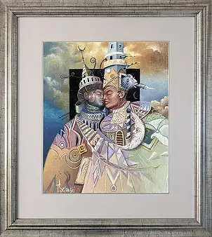 Tomasz Sętowski, Pocałunek, Obraz olejny - płótno, 25 x 30